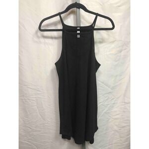 ZENANA Black Lace Trim High Neck Tank Top Women's Size L